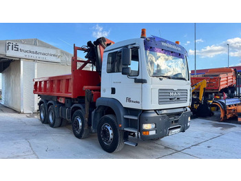 翻斗车 MAN TGA 35.430 8X4 tipper - crane Palfinger PK 17502：图3