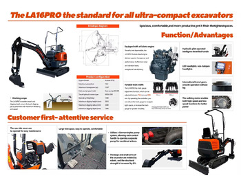 新的 小型挖掘机 LADYS LA16Pro Mini Excavator CE Certification Kubota Engine(Factory Outlet) Mini Pelle Minibagger Minikoparka Miniexcavadora：图2