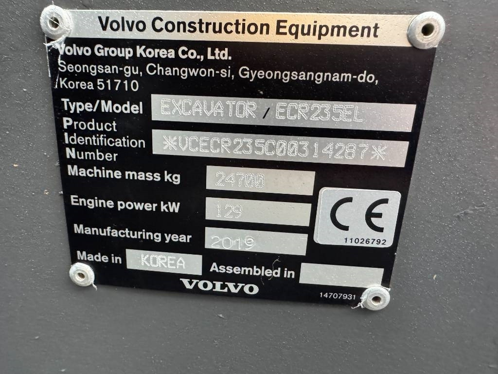 履带式挖掘机 Volvo ECR 235 EL Vähän ajettu / Stage V：图12