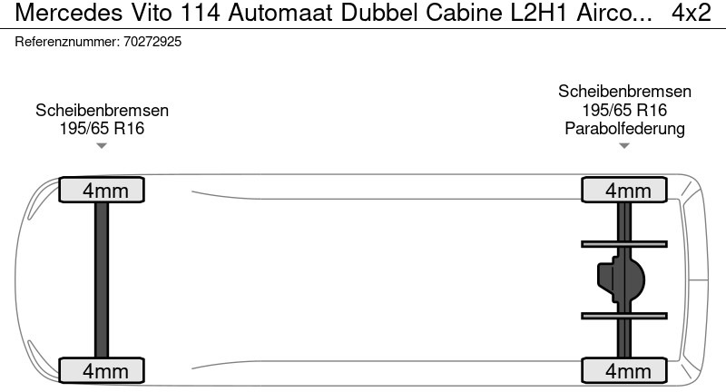 紧凑型面包车 Mercedes-Benz Vito 114 Automaat Dubbel Cabine L2H1 Airco Cruise Camera Doka Mixto Euro6 3m3 Airco Dubbel cabine Trekhaak Cruise control：图20