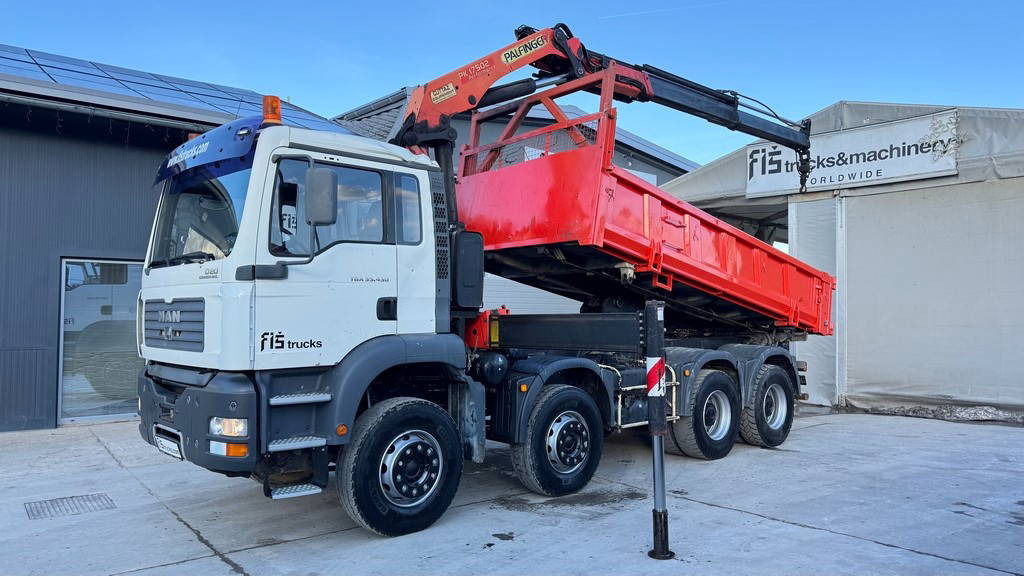 翻斗车 MAN TGA 35.430 8X4 tipper - crane Palfinger PK 17502：图7